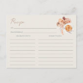 Bohoフローラコーヒーカップブライダルシャワーレシピカード ポストカード (正面)