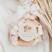 Bohoフローラコーヒーブライダルシャワーありがとう ラウンドシール