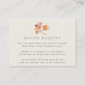 Bohoフローラコーヒーブライダルシャワーレシピ要求 エンクロージャーカード (正面)