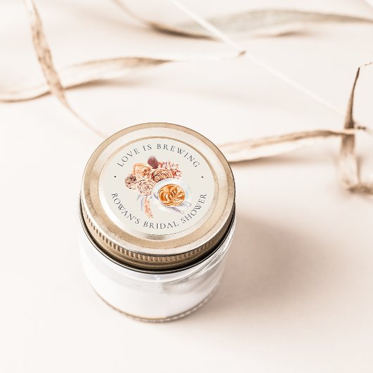 Bohoフローラコーヒー「愛は醸造」ブライダルシャワー ラウンドシール