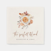 Bohoフローラコーヒー「The Perfect Blend」結婚の スタンダードカクテルナプキン (正面)