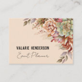 Bohoフローラサボテンフェミニンスクリプト名刺 名刺 (正面)