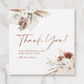 Bohoフローラサンキューベイビーシャワーギフトラベル フェイバータグ (正面)