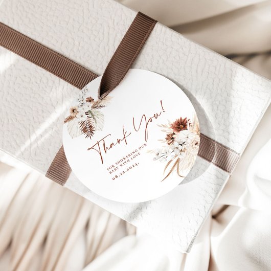 Bohoフローラサンキューベイビーシャワーギフトラベル フェイバータグ