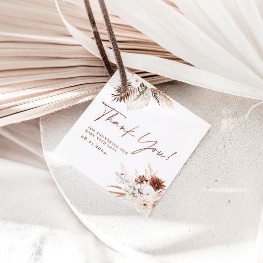 Bohoフローラサンキューベイビーシャワーギフトラベル フェイバータグ