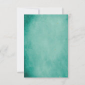 Bohoフローラスカルのターコイズの背景結婚の 出欠カード (裏面)