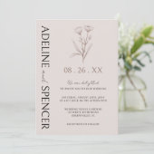 Bohoフローラスモダンケッ結婚チ写真 招待状 (スタンド正面)