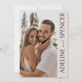 Bohoフローラスモダンケッ結婚チ写真 招待状 (裏面)