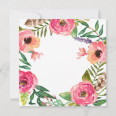 Bohoフローラソノグラム妊娠発表 招待状 (裏面)