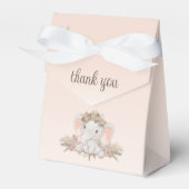 Bohoフローラゾウ赤ちゃんシャワーありがとう フェイバーボックス (正面サイド)