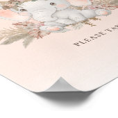 Bohoフローラゾウ赤ちゃんシャワー好意サイン ポスター (角)