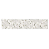 Bohoフローラテーブルランナーニュートラル白い花 ショートテーブルランナー (横)