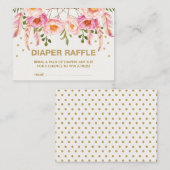 Bohoフローラドリームキャッチャーピンク金ゴールドおむつラッフル エンクロージャーカード (正面/裏面)