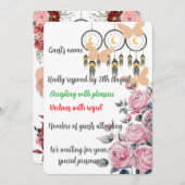 Bohoフローラドリームキャッチャー結婚式RSVPカード (正面/裏面)