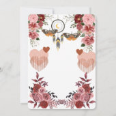 Bohoフローラドリームキャッチャー結婚式RSVPカード (裏面)