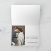 Bohoフローラネイビー結婚フォト サンキューカード (内部)