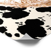 Bohoフローラハイランド牛の赤ちゃんシャワー歓迎サイン ポスター (角)