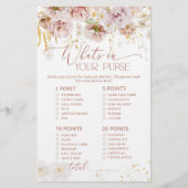 Bohoフローラハンドバッグの赤ちゃんシャワーゲームの中のwhats (正面)