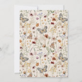 Bohoフローラバタフライベビーシャワー 招待状 (裏面)