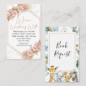 Bohoフローラバラ金ゴールドウィングウェル挿入 名刺 (正面/裏面)