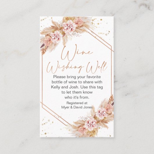 Bohoフローラバラ金ゴールドウィングウェル挿入 名刺 (正面)