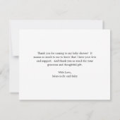Bohoフローラバーガンディ赤ちゃんシャワー サンキューカード (裏面)