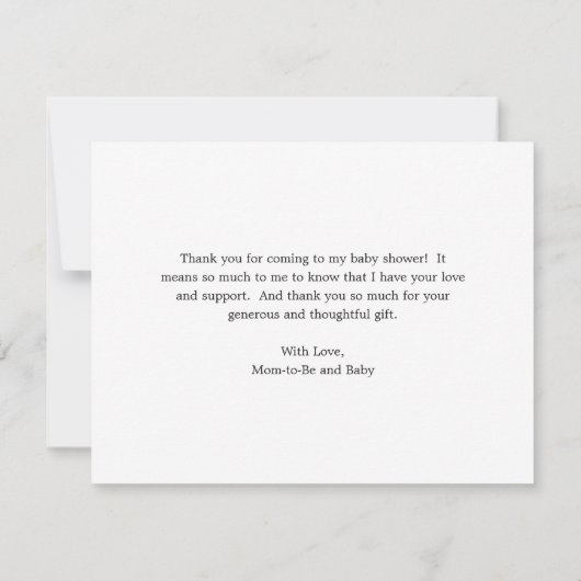 Bohoフローラバーガンディ赤ちゃんシャワー サンキューカード (裏面)