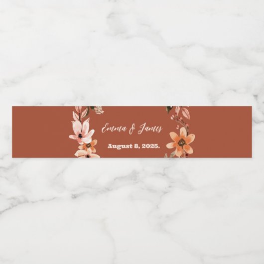 Bohoフローラパーソナライズされたボトルのラベル ペットボトルラベル (シングルラベル)