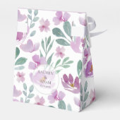 Bohoフローラパープルピンク水彩ありがとう フェイバーボックス (裏面サイド)