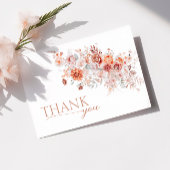 Bohoフローラピンクオレンジベビーシャワー サンキューカード