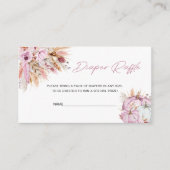 Bohoフローラピンクカボチャ赤ちゃんシャワーオムツラッフル エンクロージャーカード (正面)