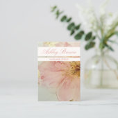 Bohoフローラピンクハンドメイドジュエリーイヤリングディスプレイ 名刺 (スタンド正面)