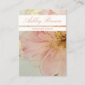 Bohoフローラピンクハンドメイドジュエリーイヤリングディスプレイ 名刺 (正面)