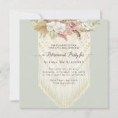 BOHOフローラピンクパンパスグラスマクラム引退 招待状 (正面)