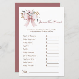 Bohoフローラピンクボウガール赤ちゃんシャワー価格推測