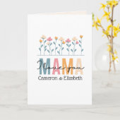 Bohoフローラピンクマザーズの日 カード (黄色い花)