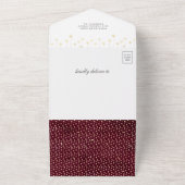 Bohoフローラピンクムーンブルゴーニュ赤ちゃんシャワー オールインワン招待状 (外側)