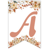 Bohoフローラピンク文字の白い赤ちゃんシャワー バンティングフラッグ (第2の旗)