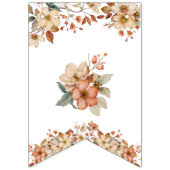 Bohoフローラピンク文字の白い赤ちゃんシャワー バンティングフラッグ (第3の旗)