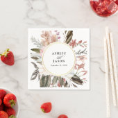 Bohoフローラファンタジー水結婚色 スタンダードカクテルナプキン (インサイチュ)