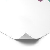 bohoフローラフェザー結婚ウェルカムサインポスター ポスター (角)