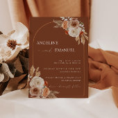 BohoフローラフォトウェディングInvite Pampas Grass 招待状