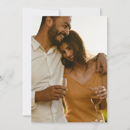 Bohoフローラフォト秋の結婚式日付の保存 セーブザデート (裏面)