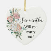 Bohoフローラフラワーは私の提案と結婚 セラミックオーナメント (裏面)