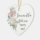 Bohoフローラフラワーは私の提案と結婚 セラミックオーナメント (左)