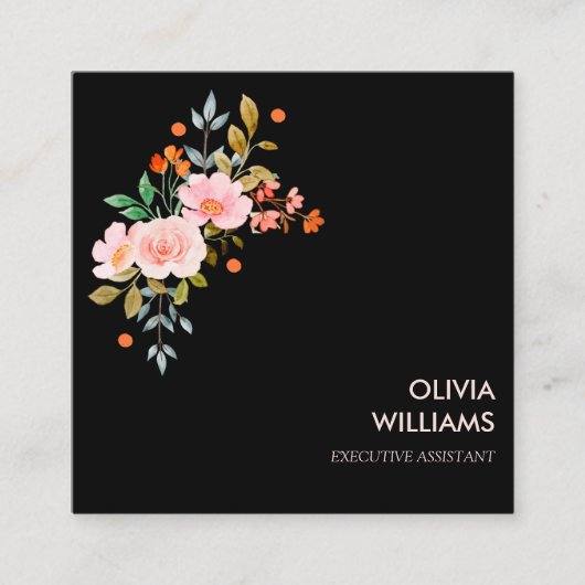 Bohoフローラフラワーズスクエア名刺 スクエア名刺 (正面)