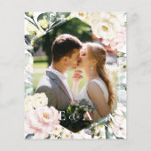 Bohoフローラフレームフォト結婚式招待状 (裏面)