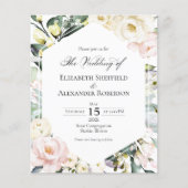 Bohoフローラフレームフォト結婚式招待状 (正面)