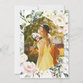 Bohoフローラフレーム写真医科卒業パーティー 招待状 (裏面)