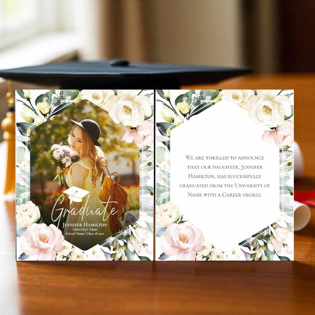 Bohoフローラフレーム写真卒業発表 (クリエイターアップロード済み)